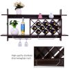 Wall Mount Wine Rack with Glass Holder & Storage Shelf