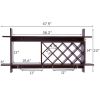 Wall Mount Wine Rack with Glass Holder & Storage Shelf