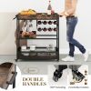 3-Tier Industrial Buffet Serving Cart with Wine Rack