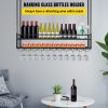 VEVOR Ceiling Wine Glass Rack, 46.9 x 11.8 inch Hanging Wine Glass Rack, 18.9-35.8 inch Height Adjustable Hanging Wine Rack Cabinet, Black Wall-Mounte