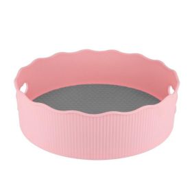 Seasoning Turntable Rack Rotating Condiment Storage Tray Countertop Seasoning Organizer (Color: Pink, size: small)