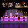 LED Lighted Liquor Bottle Display Shelf, 37 Inch Bar Display Shelf, DIY Illuminated Bottle Shelf with App & Remote Control, 2 Step Freestanding Holdin